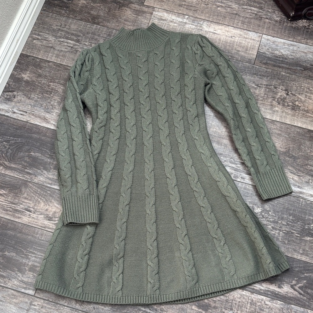 Lucky Brand Olive Long Sleeve Dress